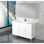 Mia 1200 Matte White Free Standing Single Bowl Vanities Cabinet Only